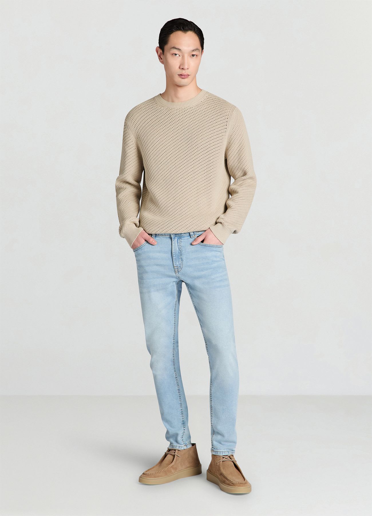 Jeans skinny effetto slavato