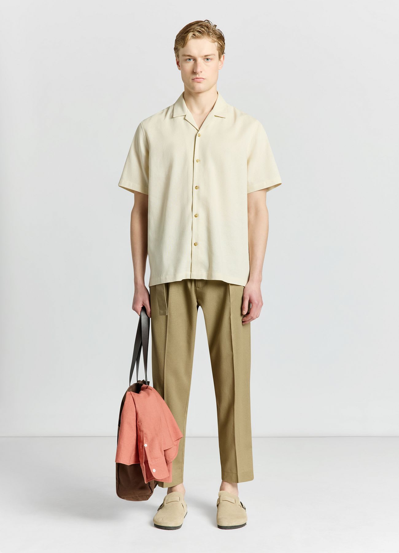 Camicia bowling in misto lino