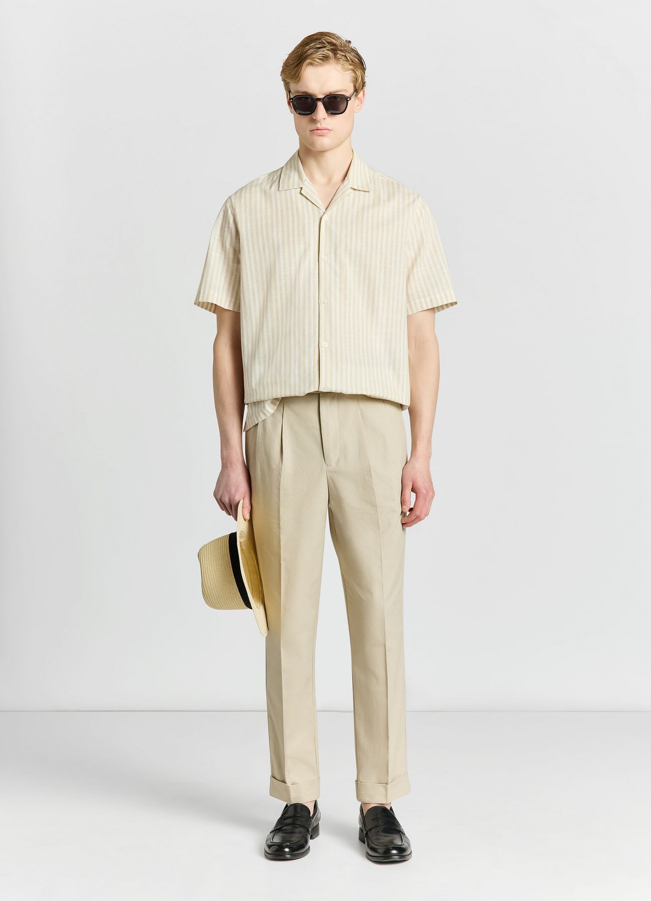 Camicia a righe con colletto bowling