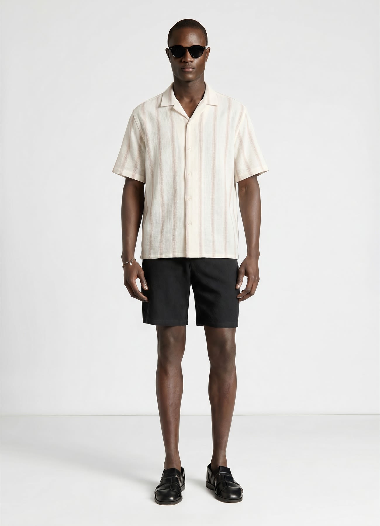 Camicia a righe con colletto a rever