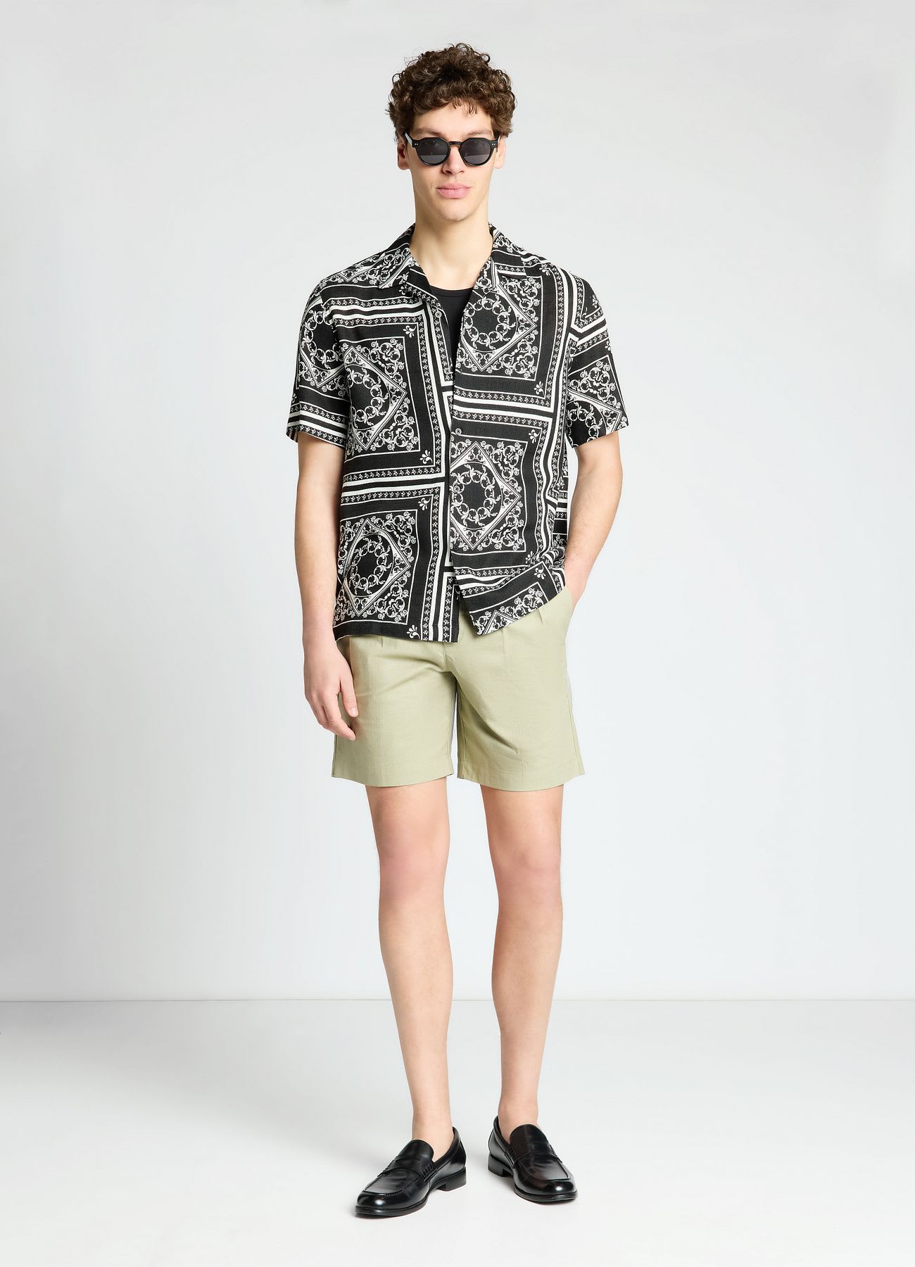 Camicia bowling con stampa