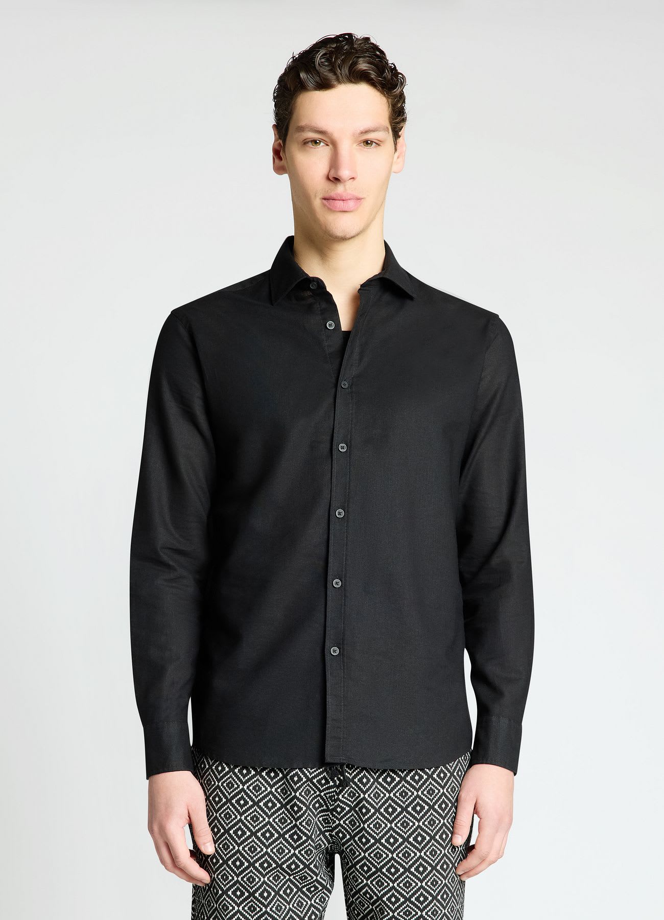 Camicia classica misto lino