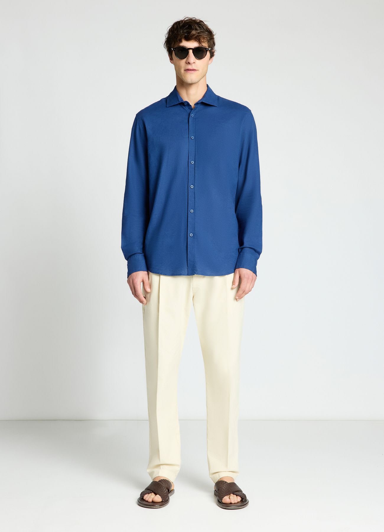 Camicia classica misto lino