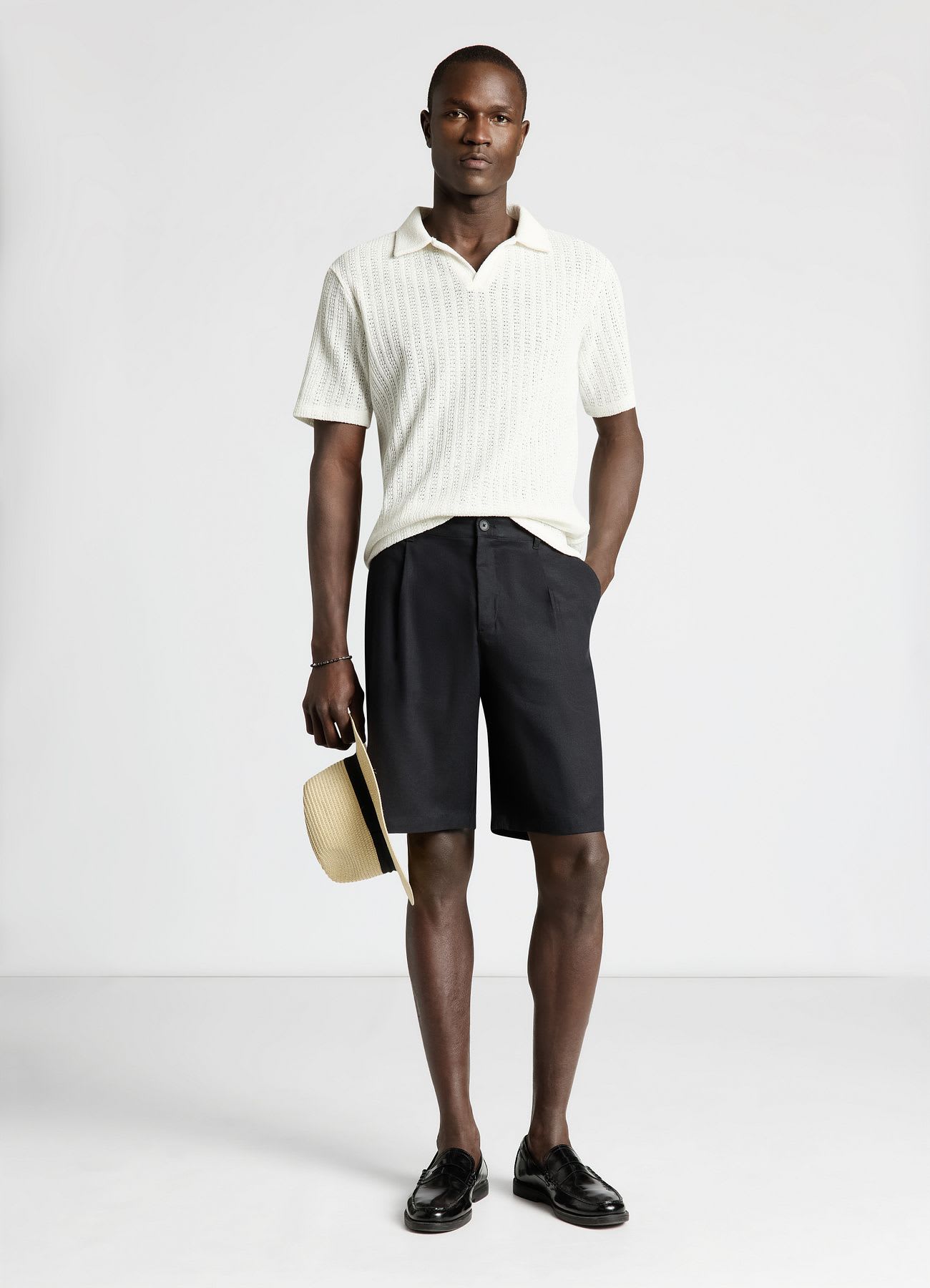 Pantaloncini wide in misto lino