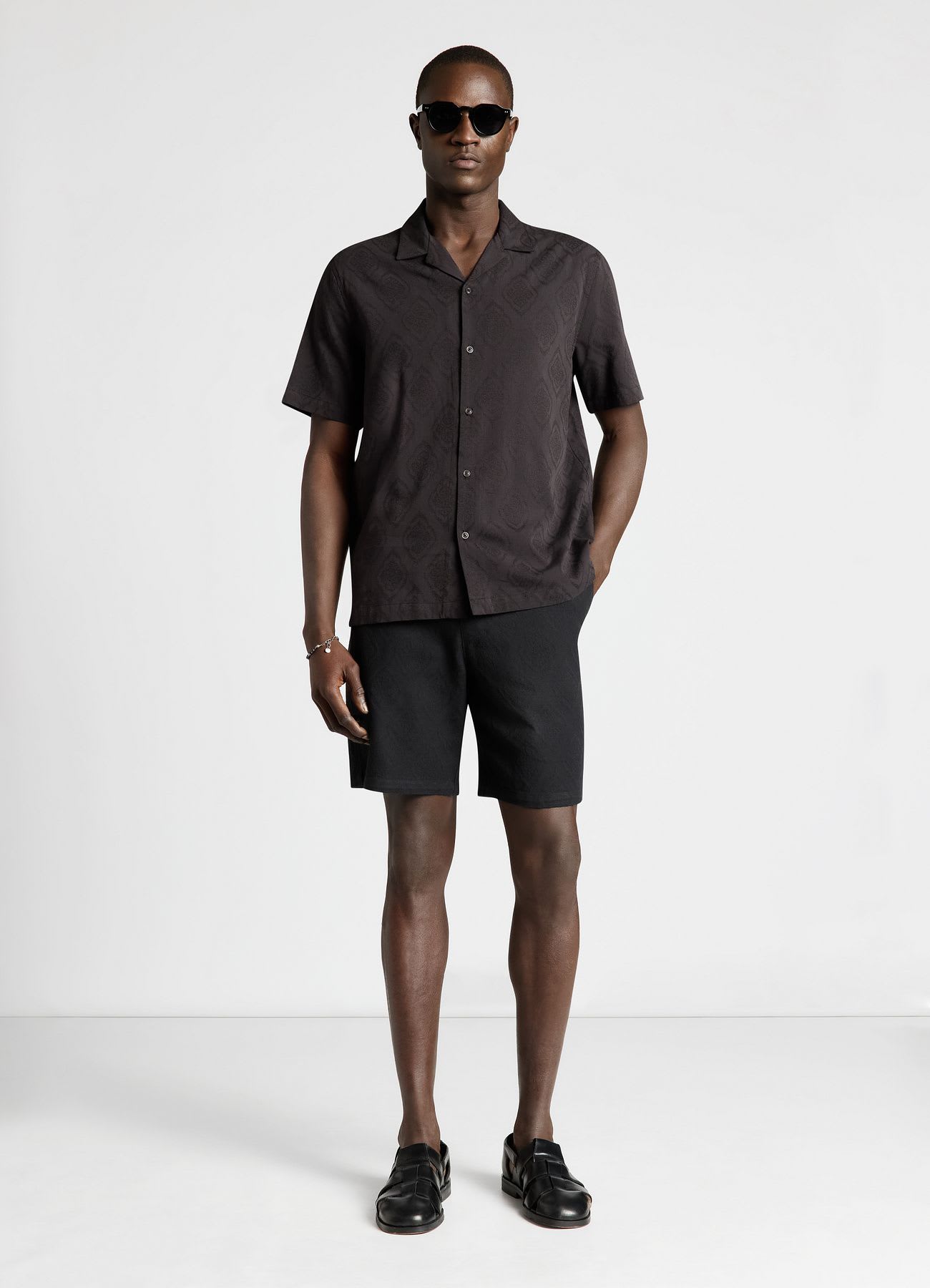 Pantaloncini jogger jacquard con coulisse