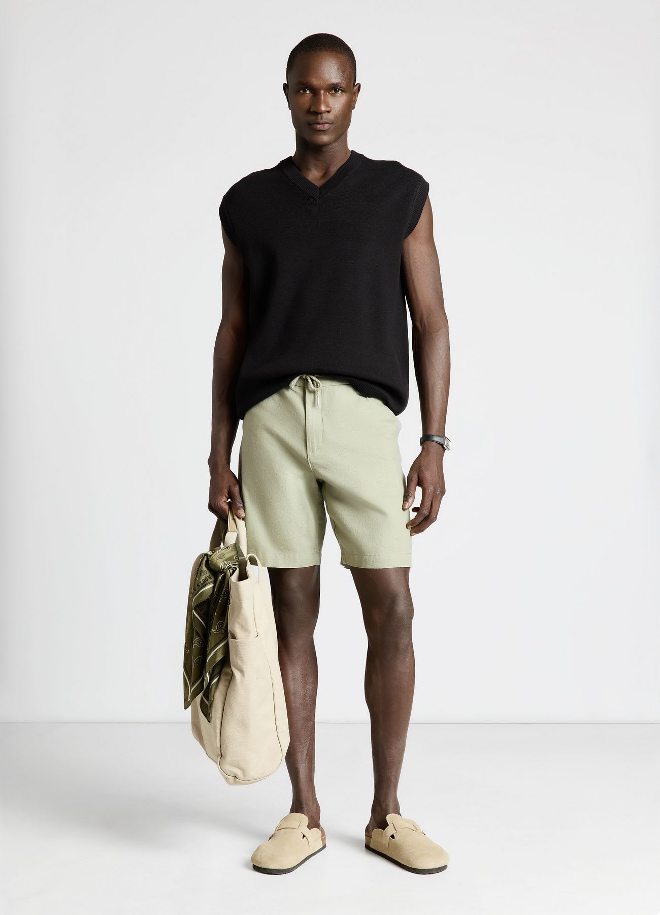 Pantaloncini bermuda misto lino