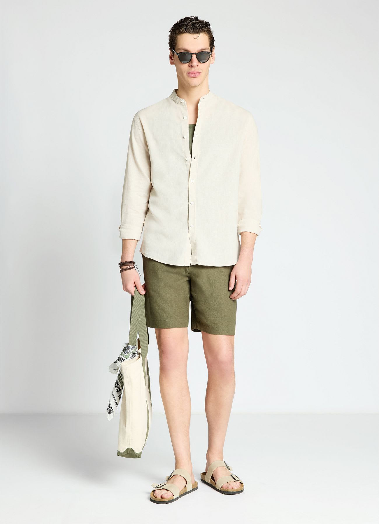 Pantaloncini bermuda misto lino