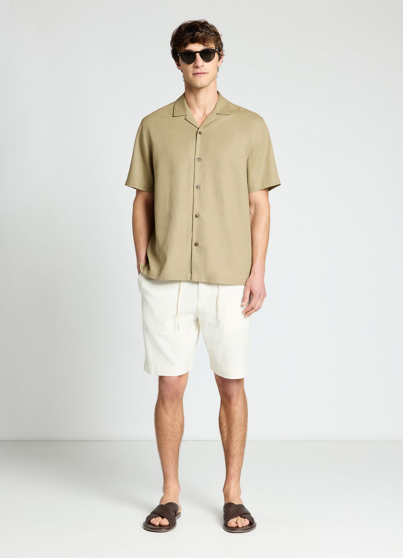 Pantaloncini bermuda a righe con coulisse