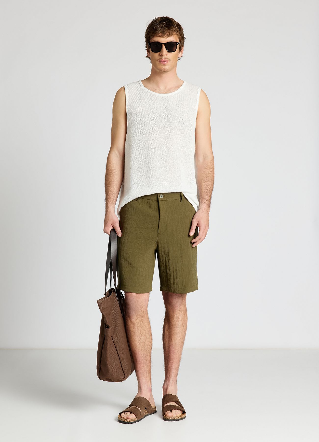 Pantaloncini chino effetto stropicciato