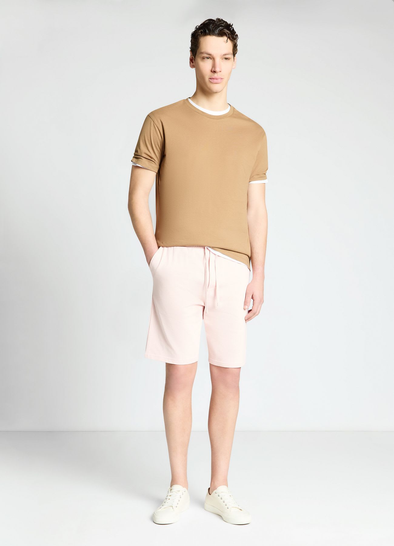 Pantaloncini ginnici tinta unita con coulisse