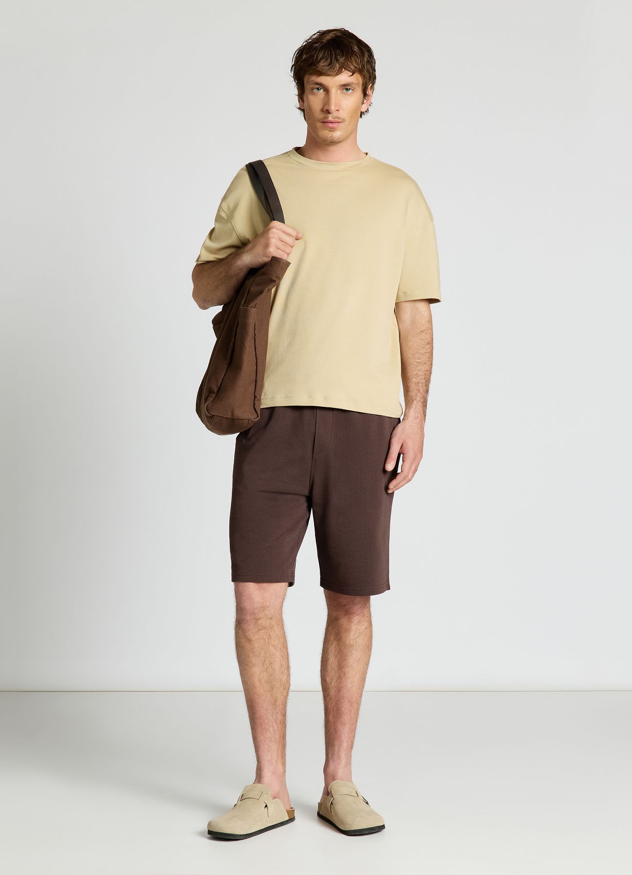 Pantaloncini ginnici tinta unita con coulisse