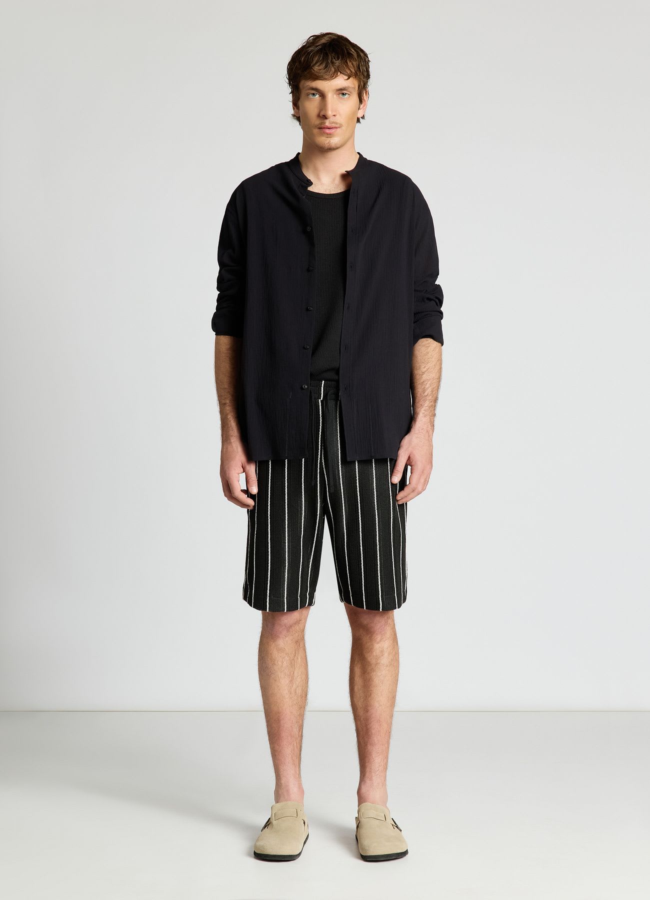 Pantaloncini ginnici a righe con coulisse