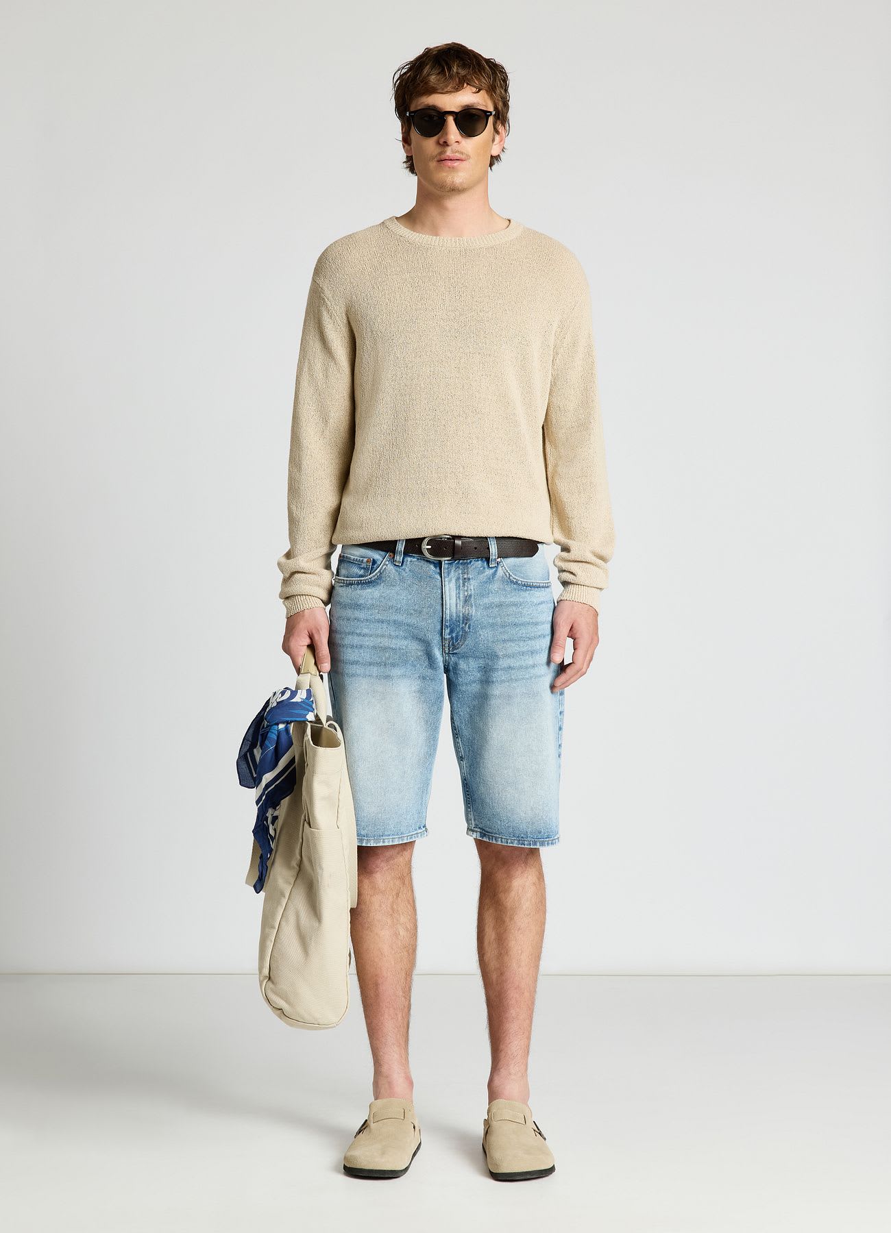 Pantaloncini jeans con risvolto