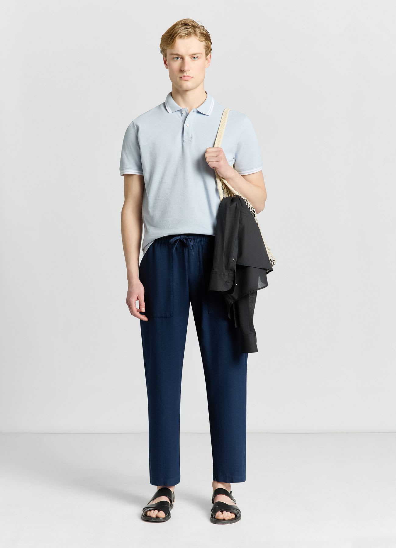 Pantaloni jogger in misto lino