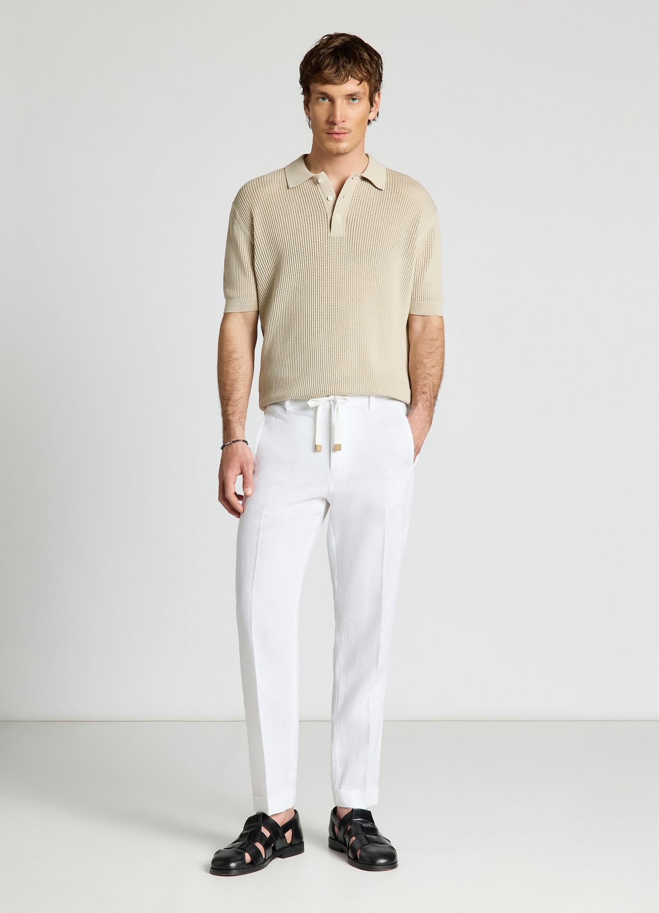 Pantaloni con coulisse in lino