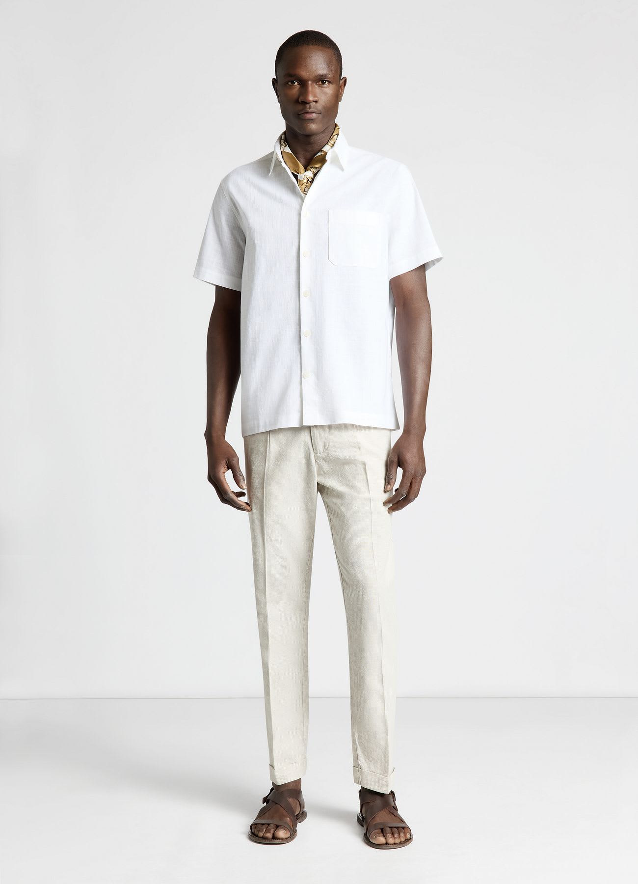 Pantaloni straight a microfantasia