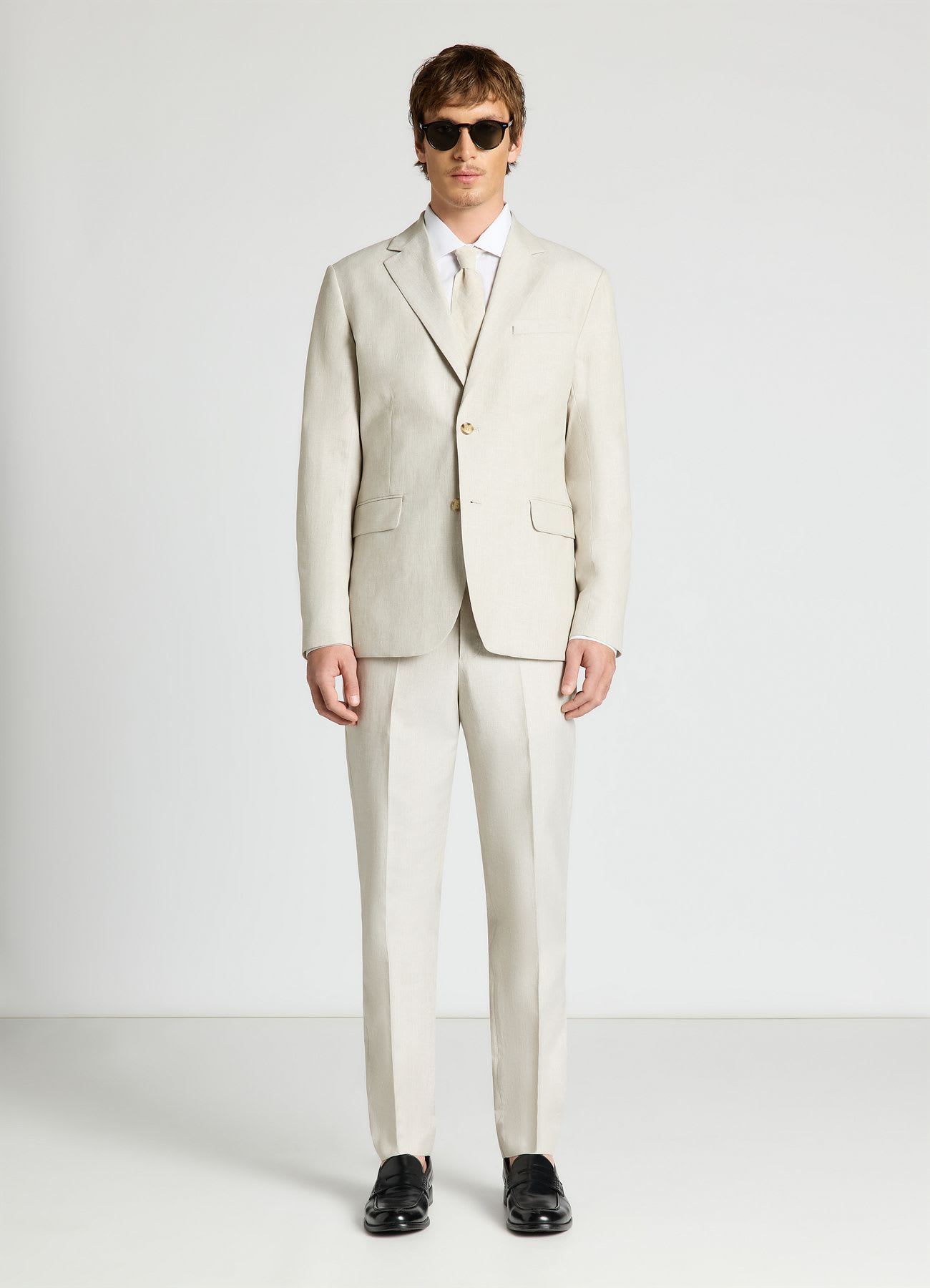 Pantaloni lunghi sartoriali misto lino