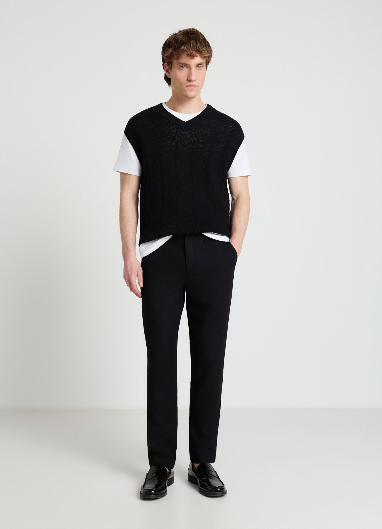 Pantaloni chino misto lino