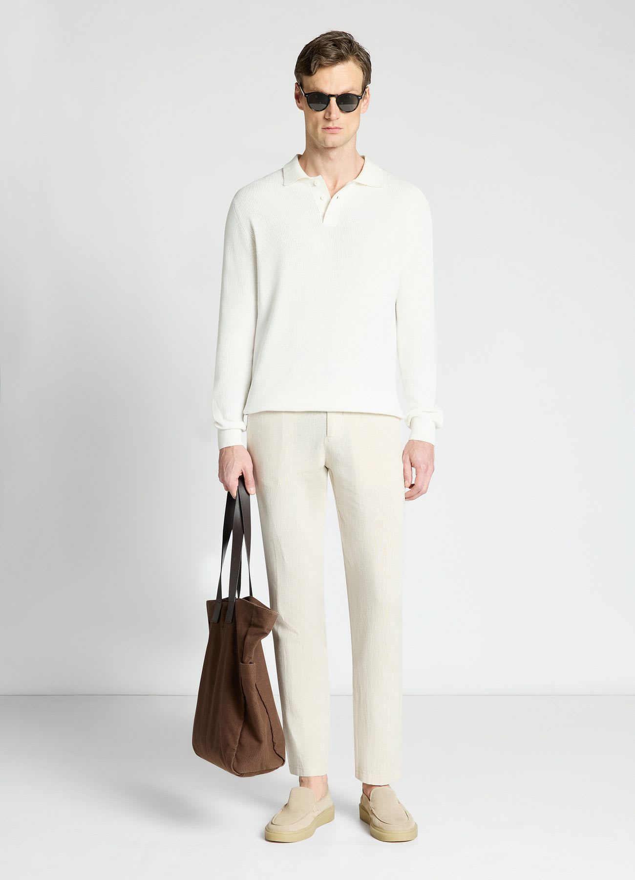 Pantaloni chino in misto lino