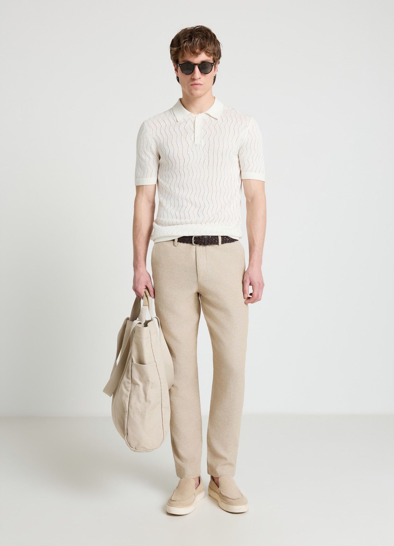Pantaloni chino in lino