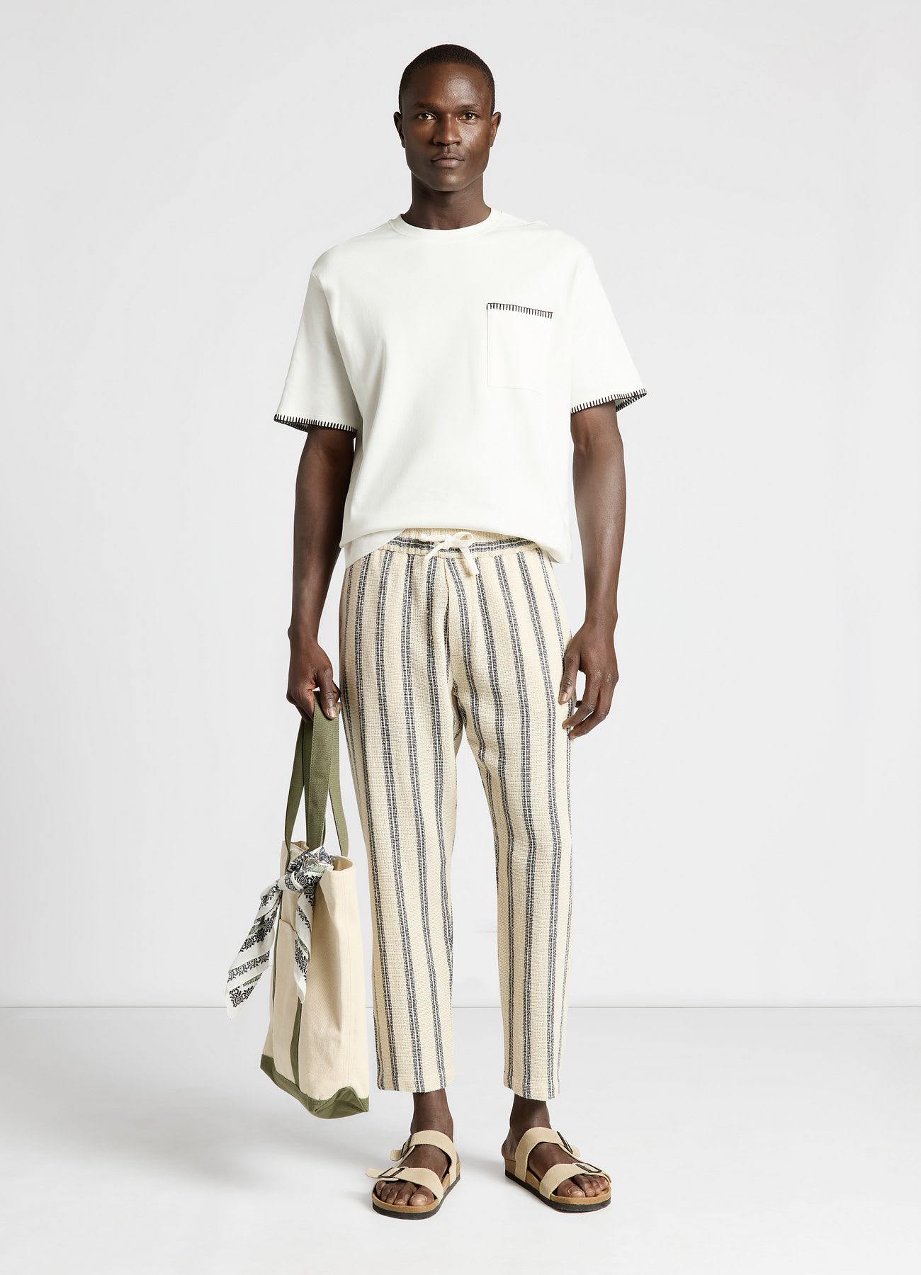 Pantaloni jogger a righe con coulisse