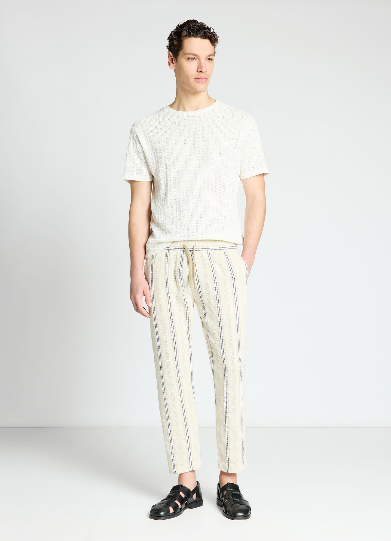 Pantaloni jogger a righe con coulisse