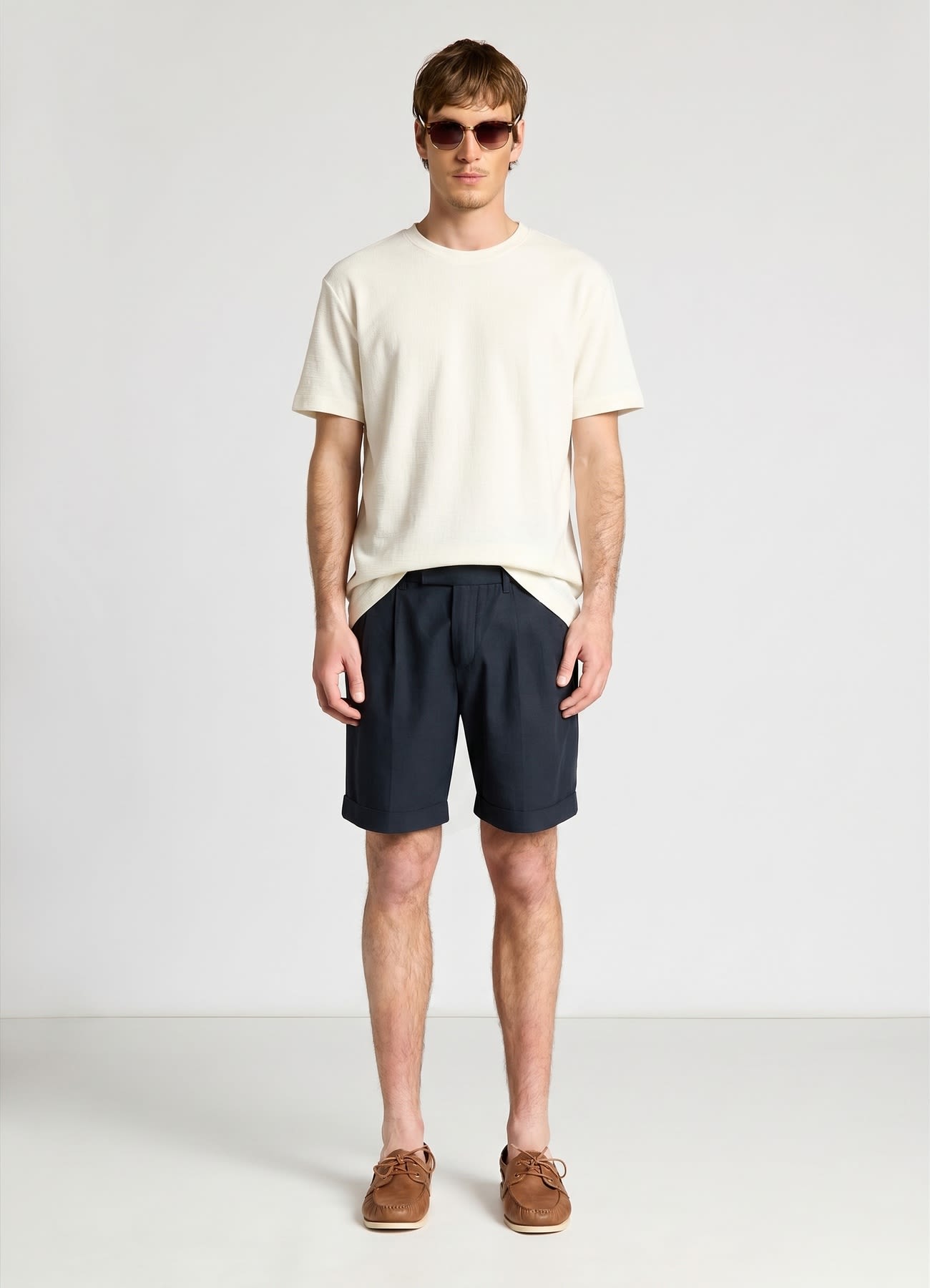 T-shirt a tinta unita con texture