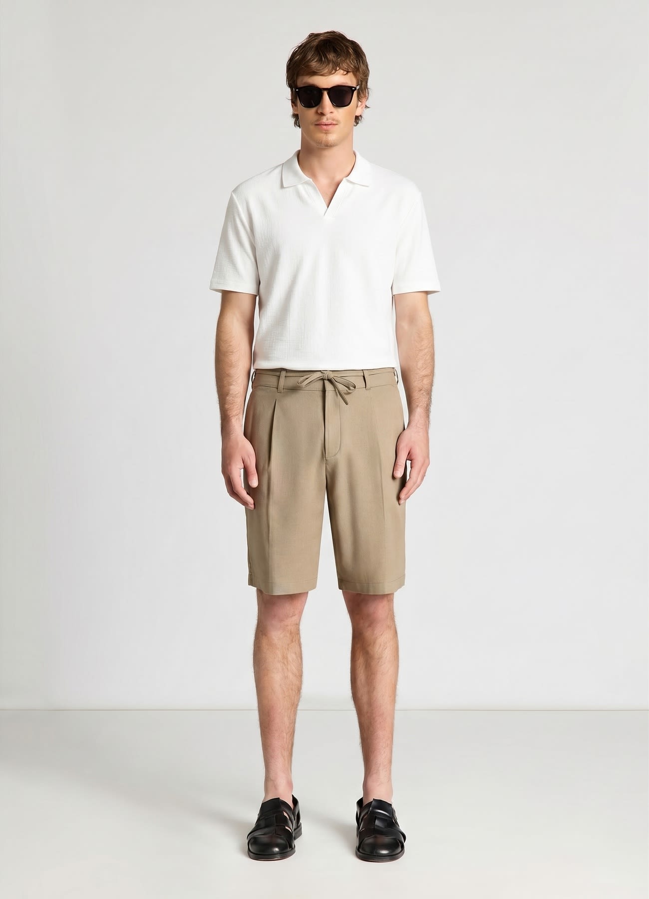 T-shirt in maglia con colletto polo