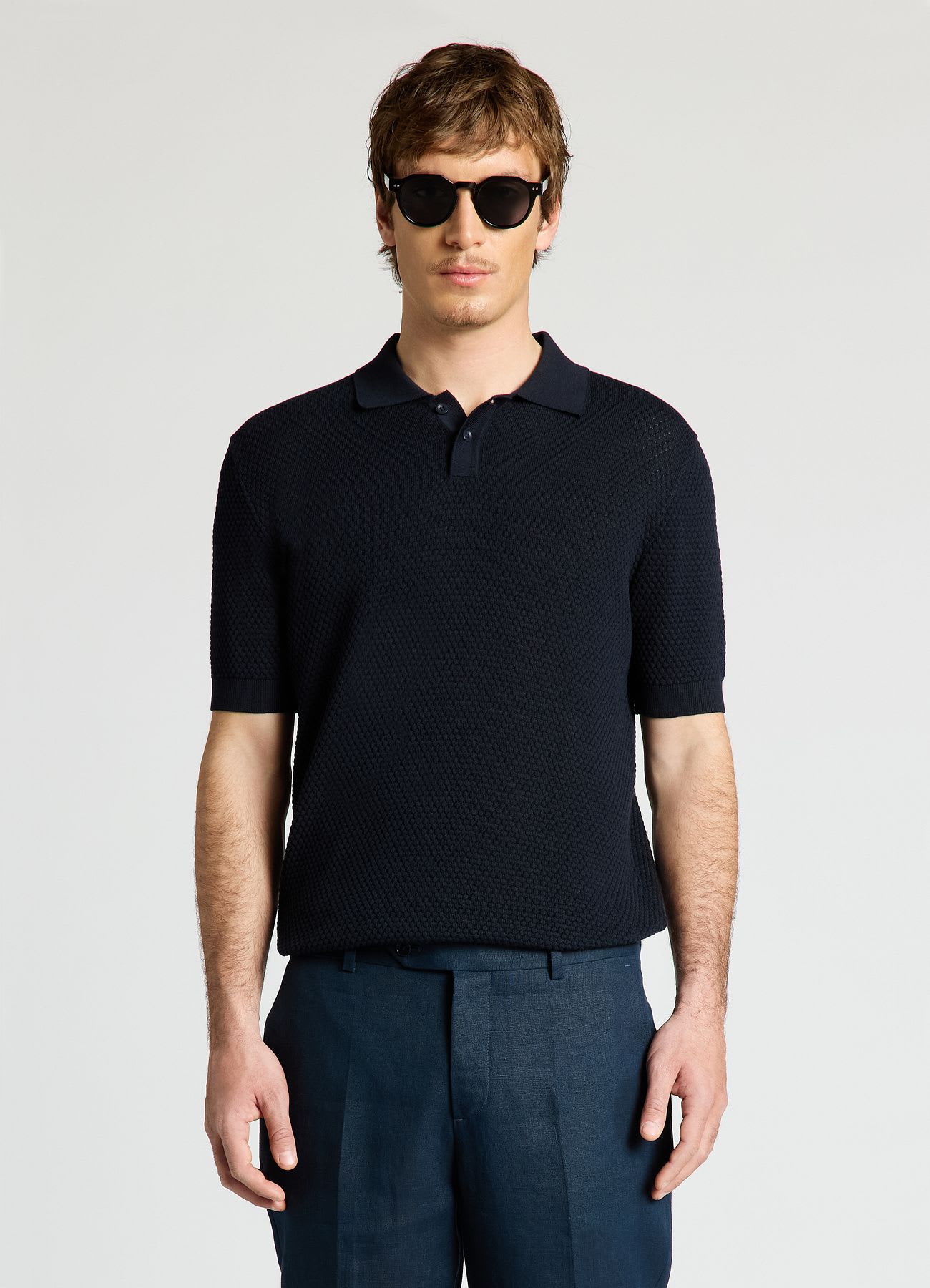 T-shirt polo operata in cotone