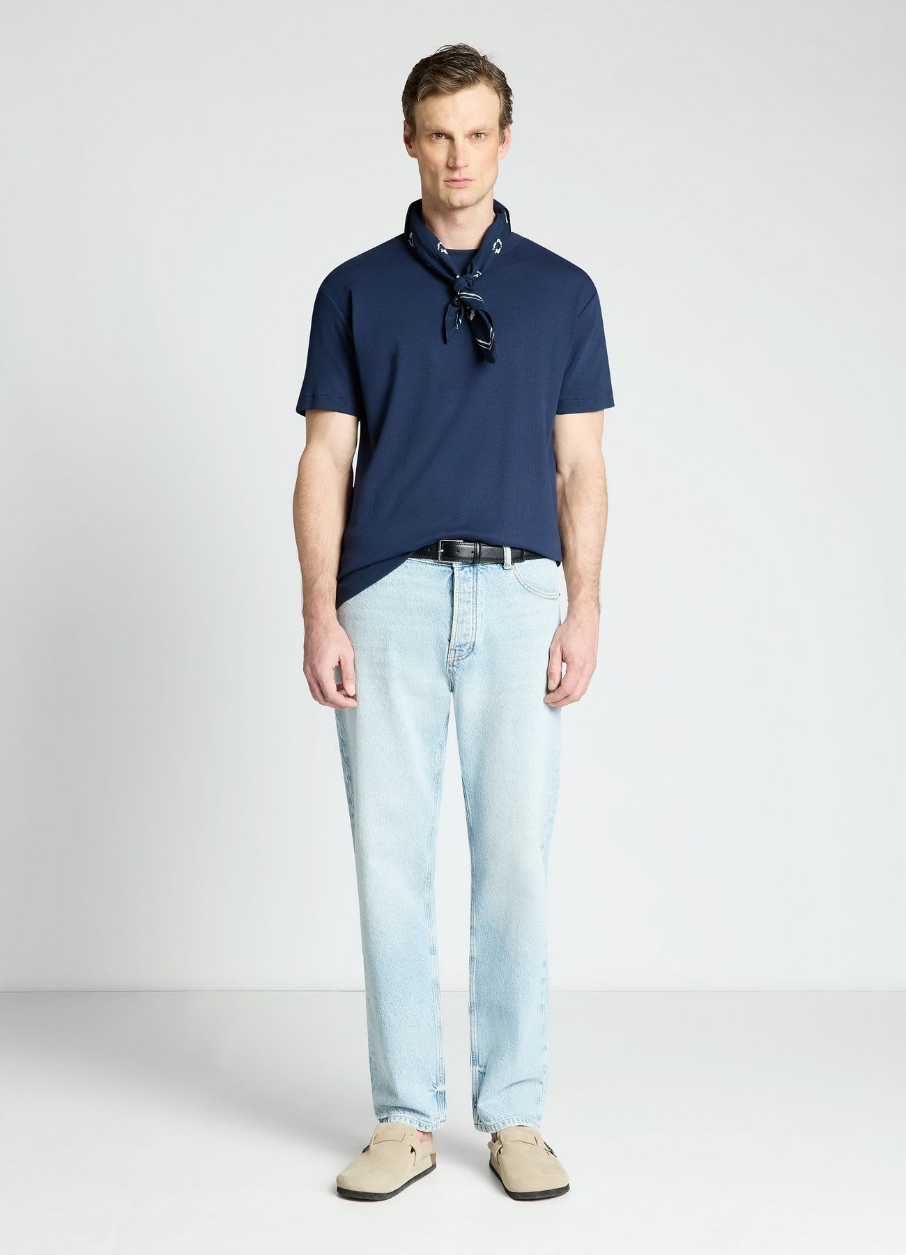 T-shirt girocollo in costina