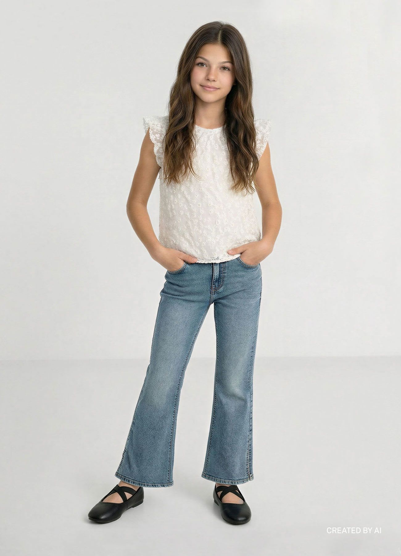 Jeans a zampa con cinque tasche