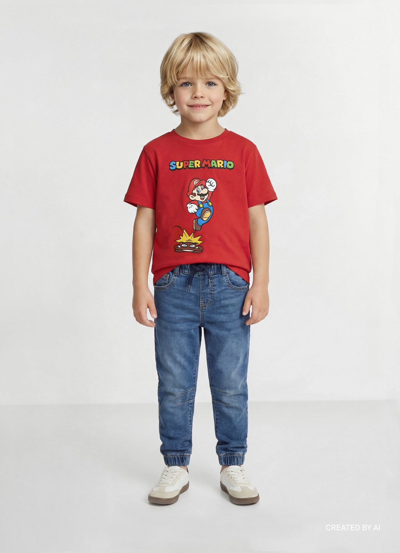 T-shirt con stampa Super Mario