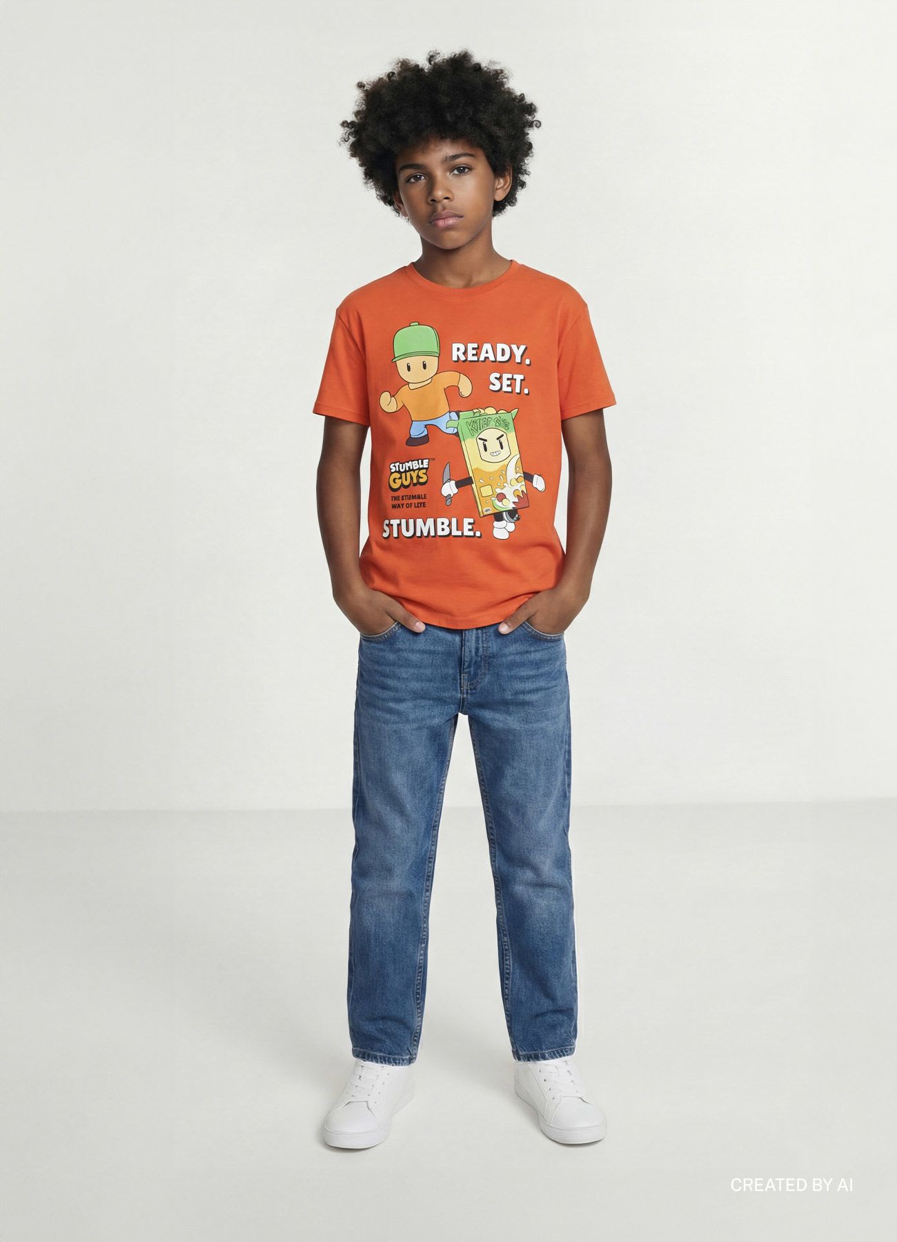 T-shirt over con stampa Stumble Guys