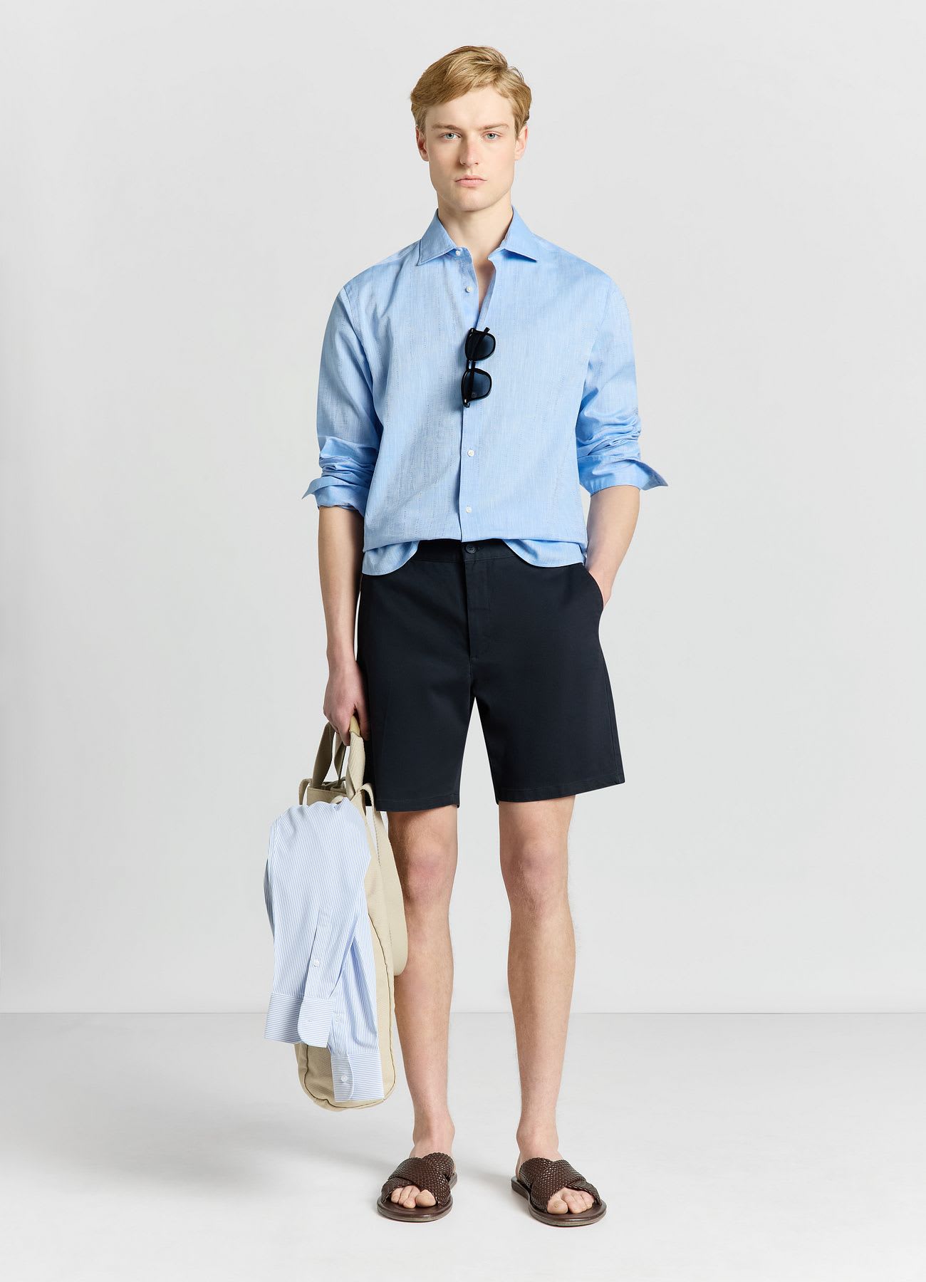 Camicia a righe con colletto classico