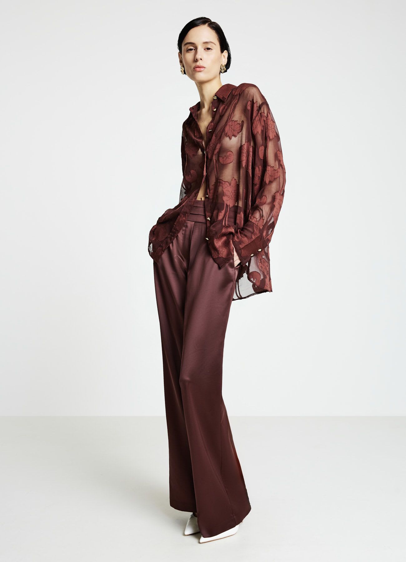 Camicia con fantasia floreale