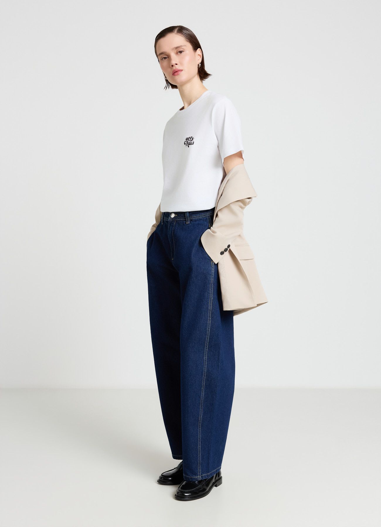 T-shirt con scritta fronte/retro