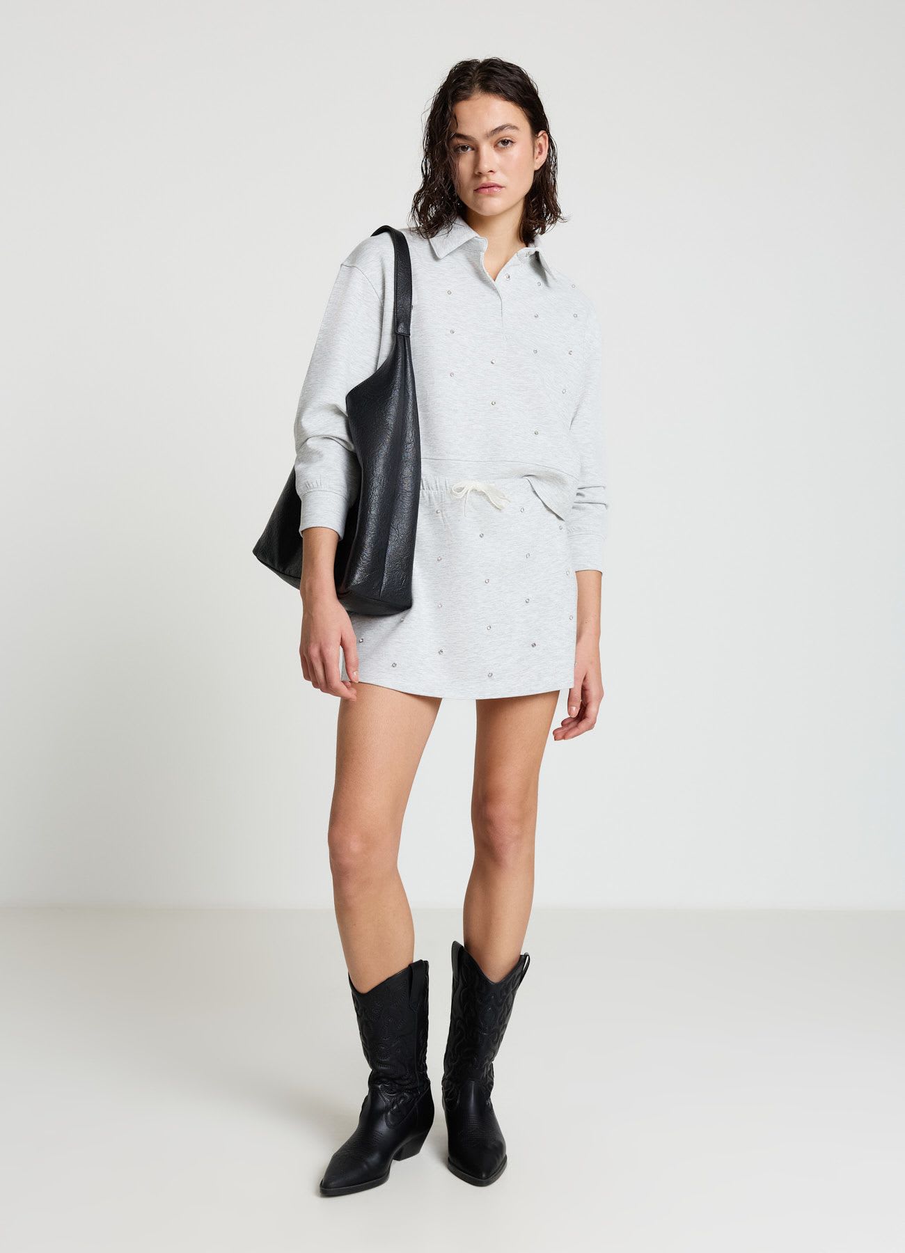 Gonna-pantalone con strass