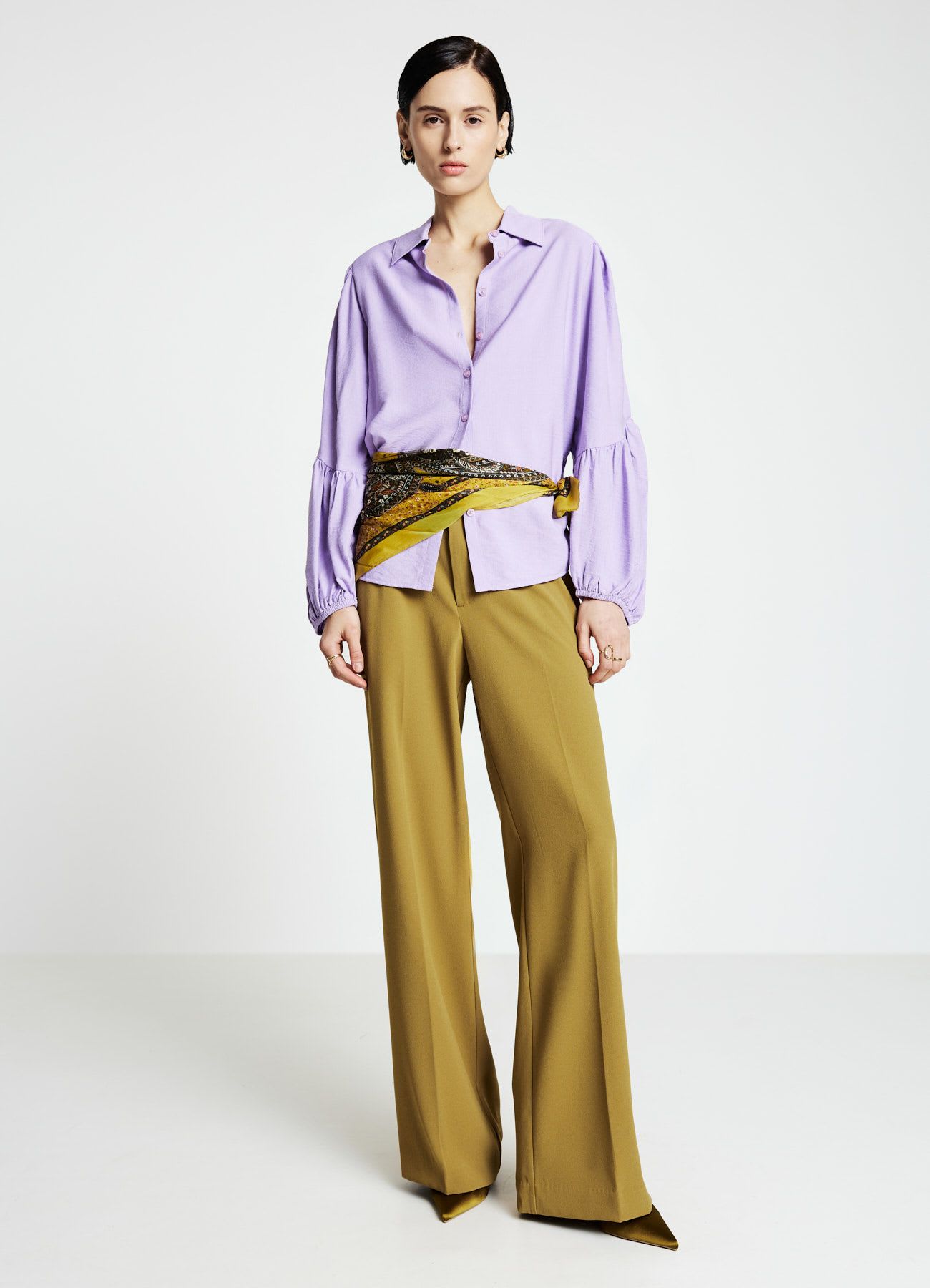 Pantaloni palazzo in crepe
