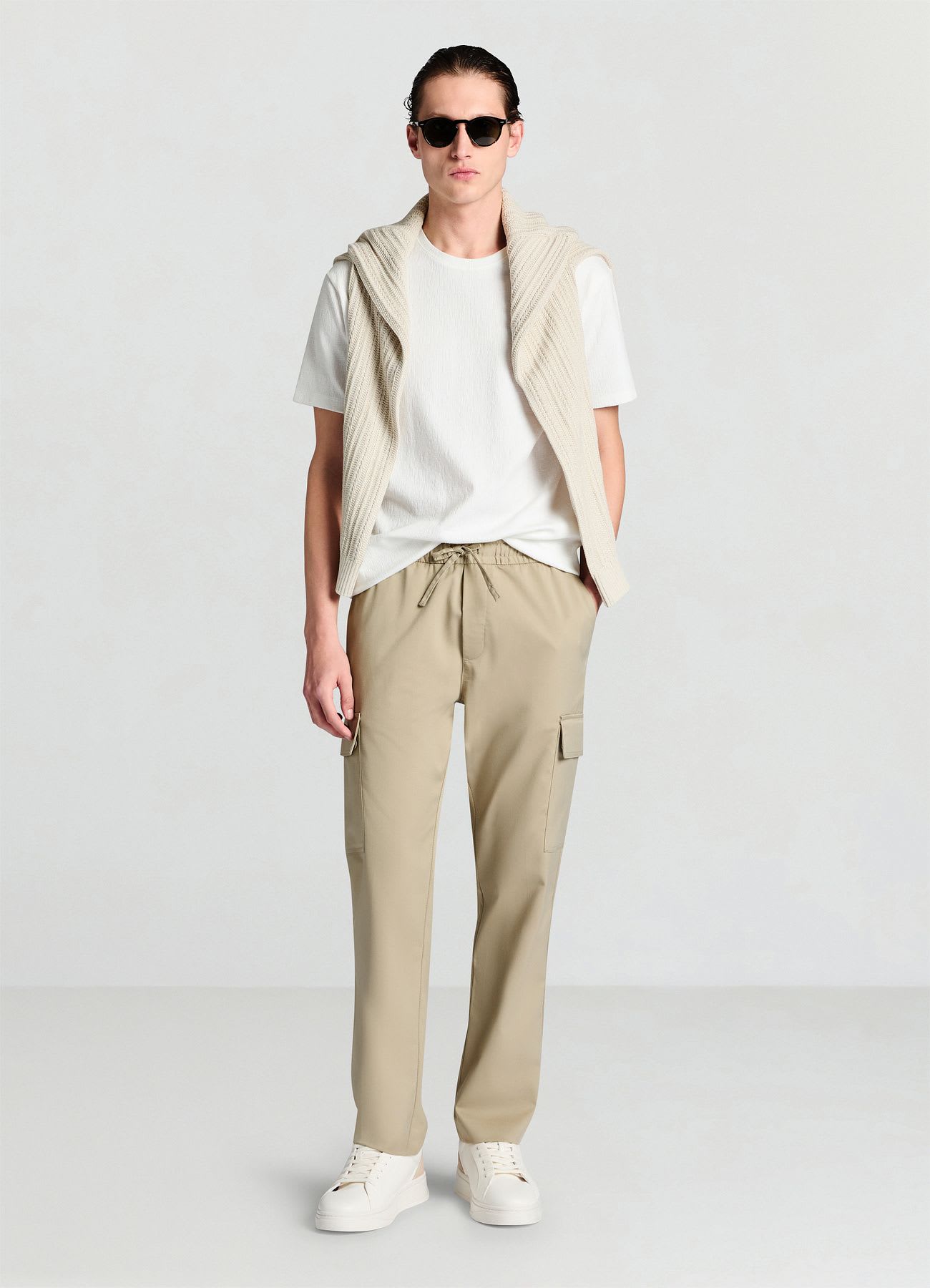 Pantaloni cargo jogger con coulisse