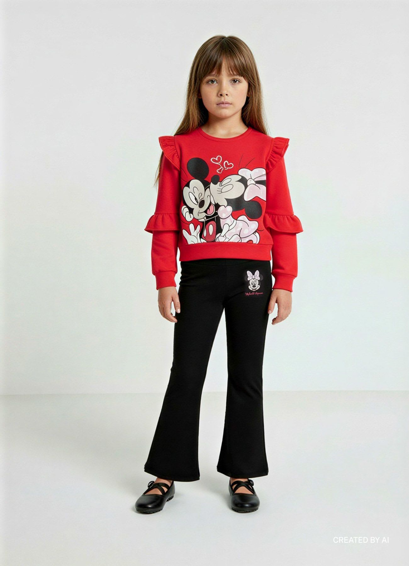 Pack 2 felpa con stampa Minnie e pantaloni flare