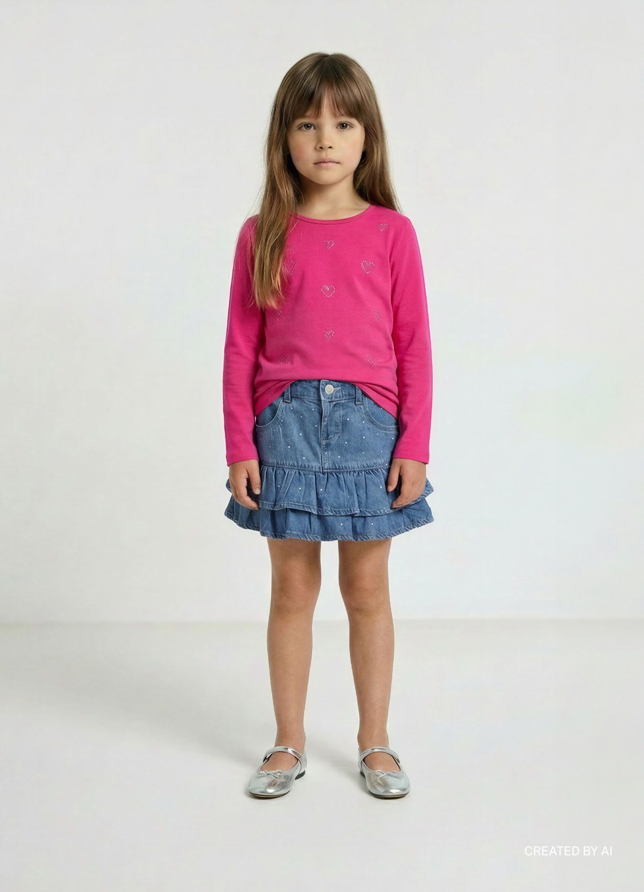 T-shirt con cuori strass