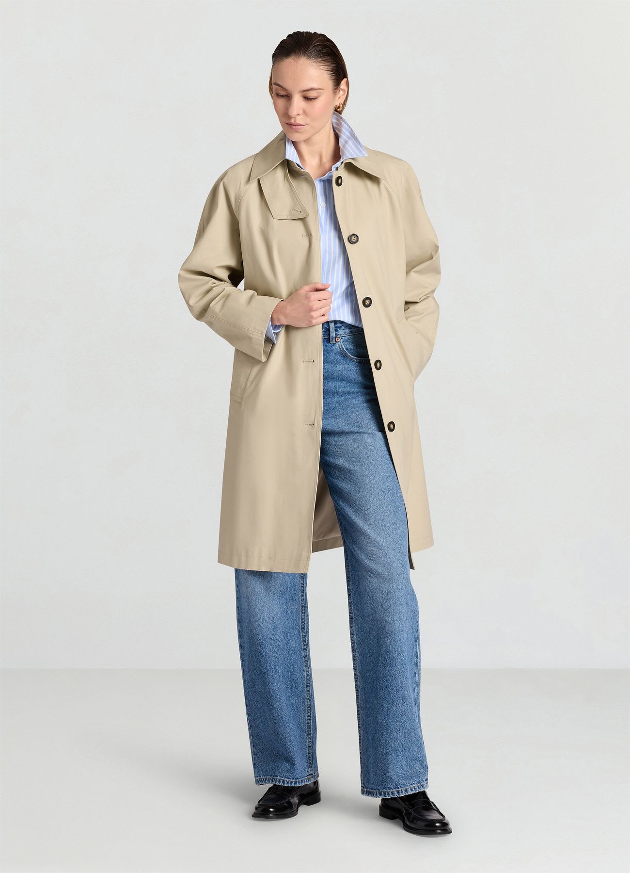 Spolverino carcoat con bottoni
