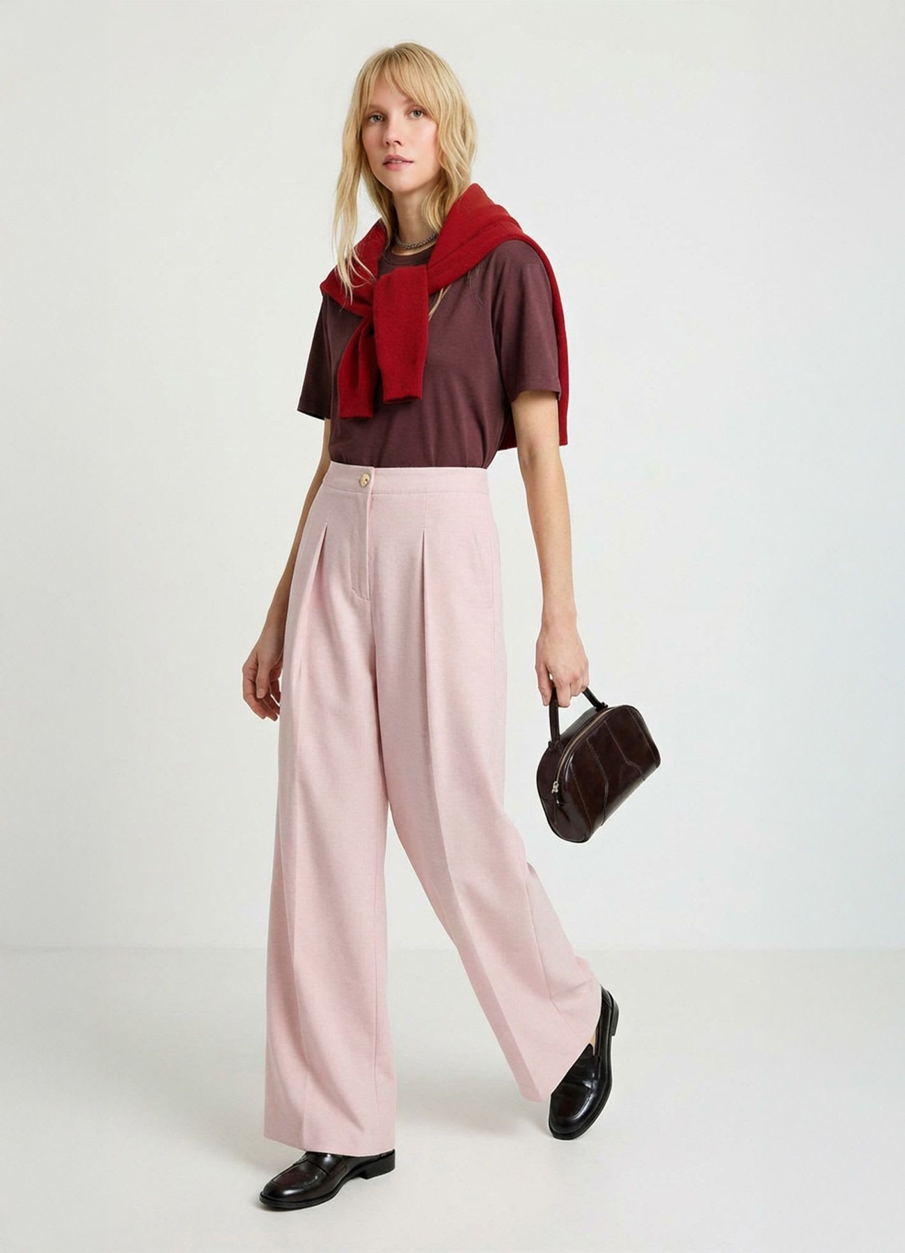 Pantaloni palazzo con pinces