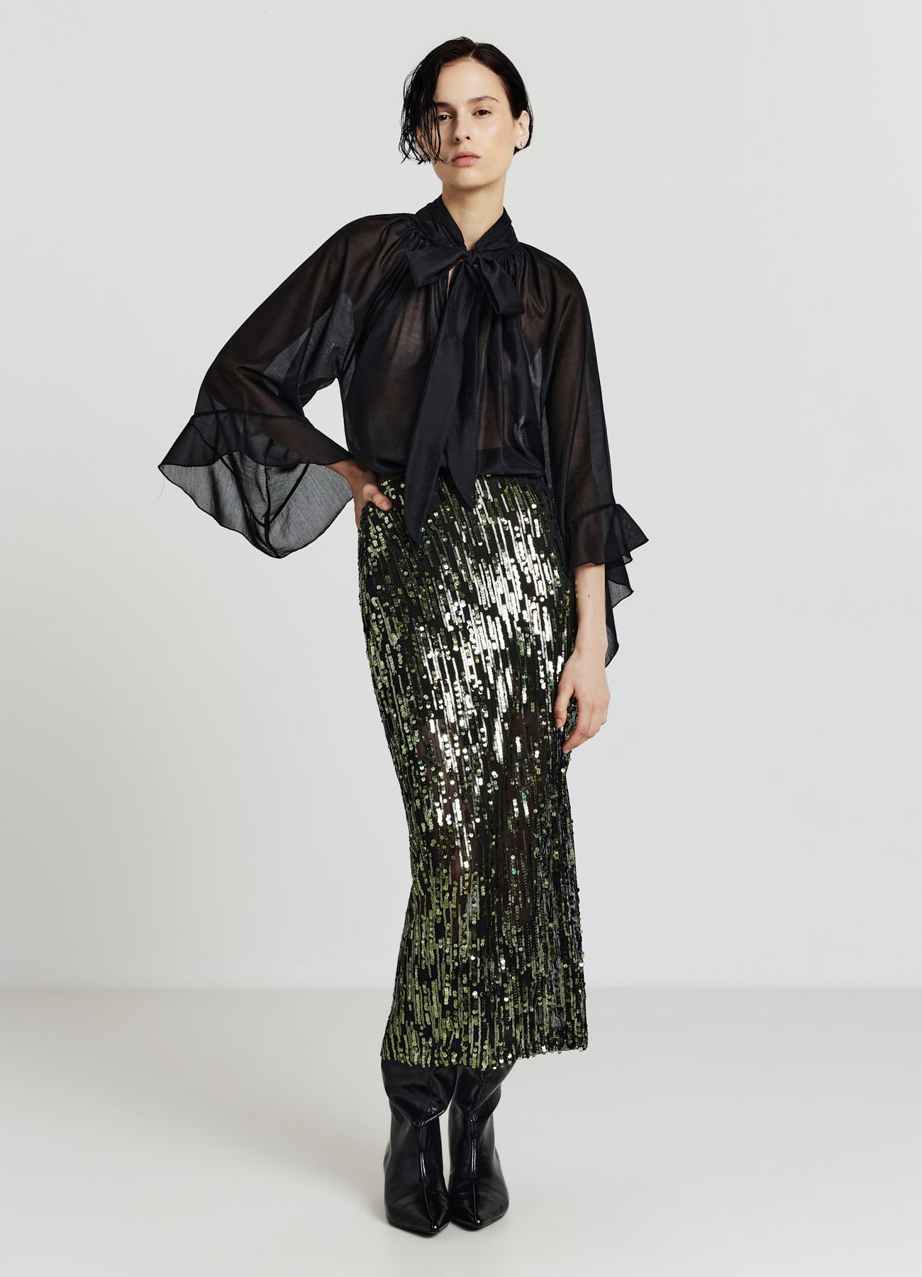 Blusa ampia con rouches