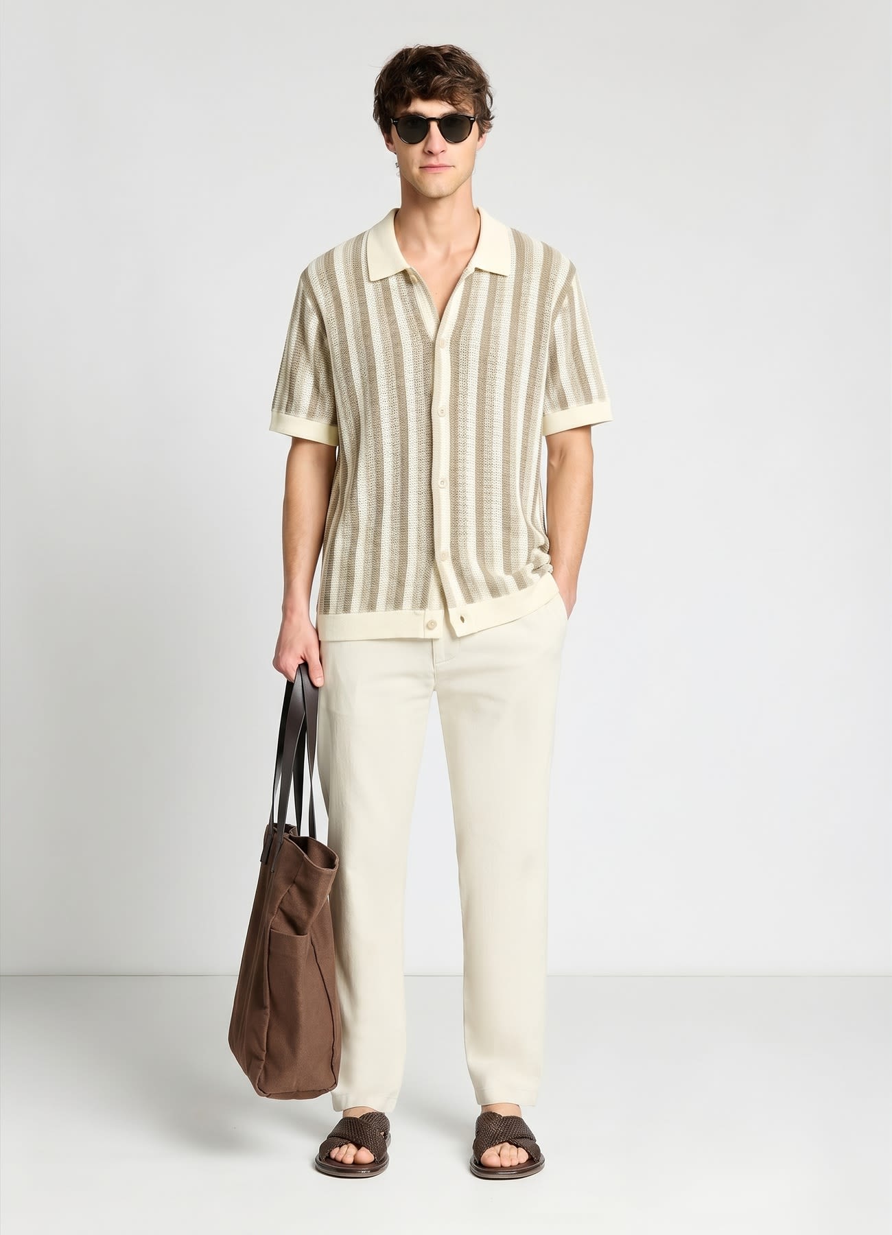 Camicia in maglia a righe