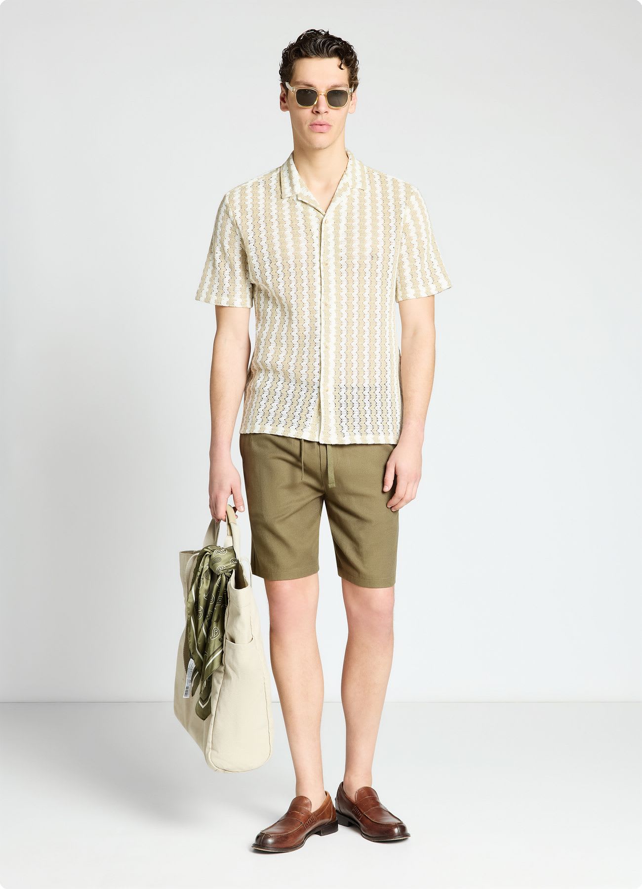 Pantaloncini jogger misto lino
