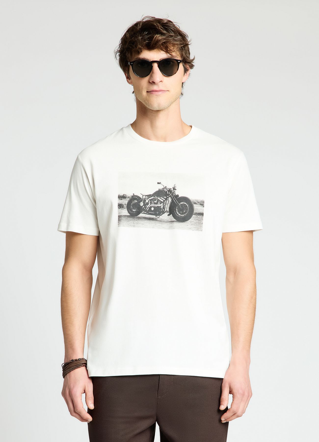 T-shirt con stampa moto