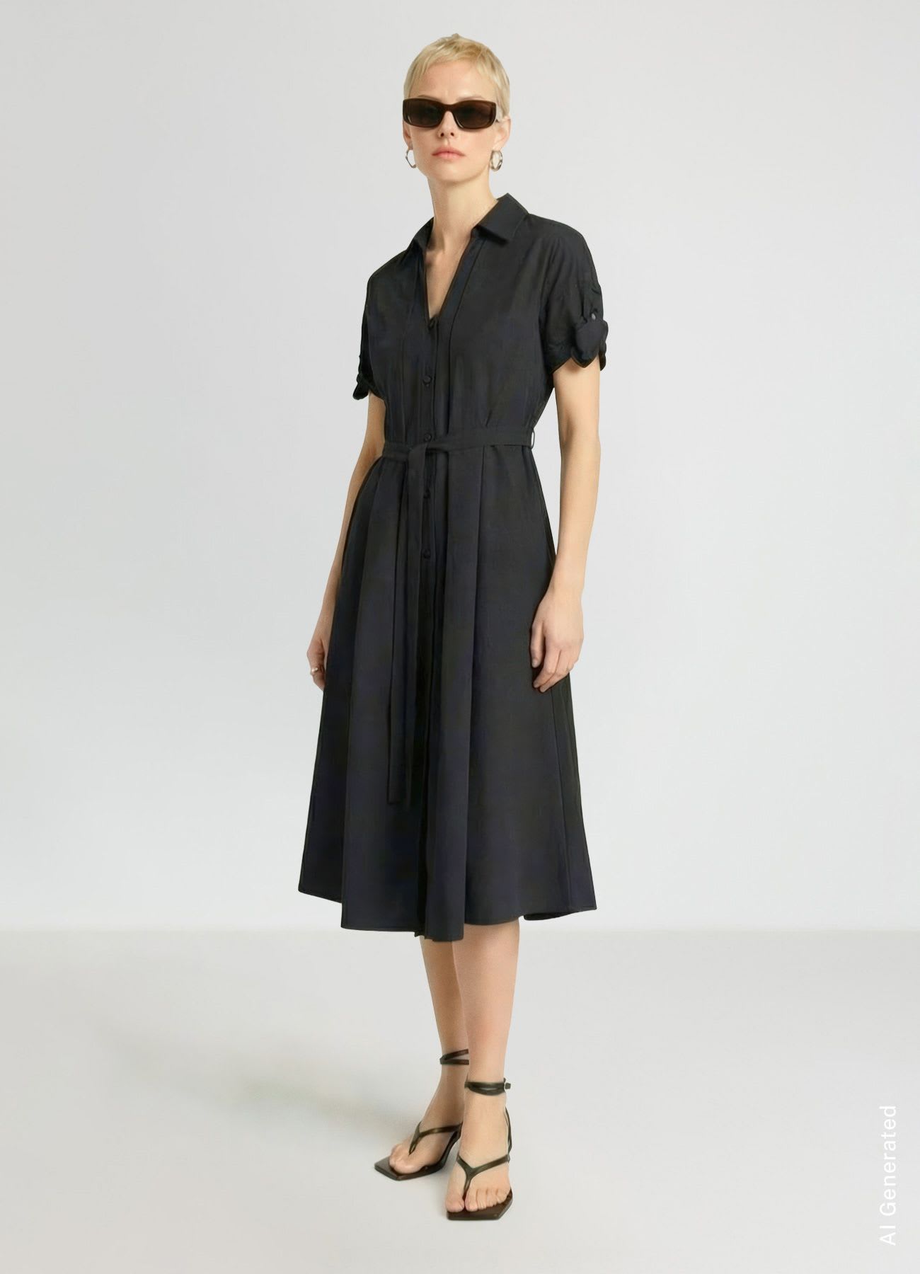 Vestito chemisier con cintura
