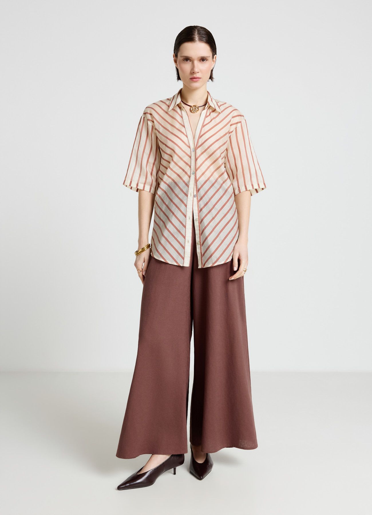 Camicia a righe con coulisse