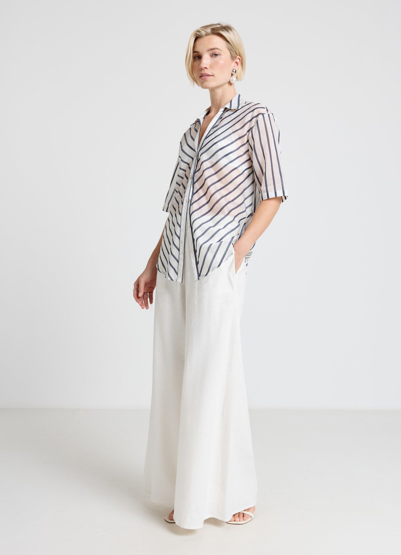 Camicia a righe con coulisse